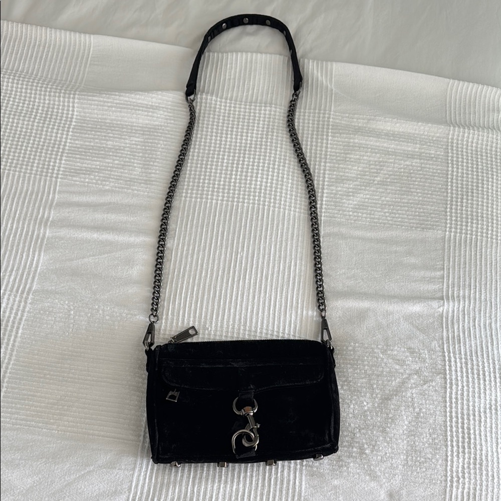 Rebecca Minkoff Black Velvet Chain Shoulder Bag